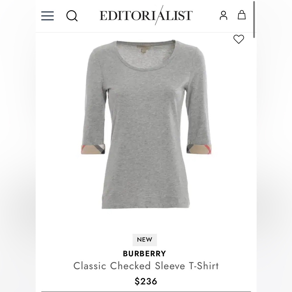 Burberry Heather Gray Logo Tee with Subtle Print